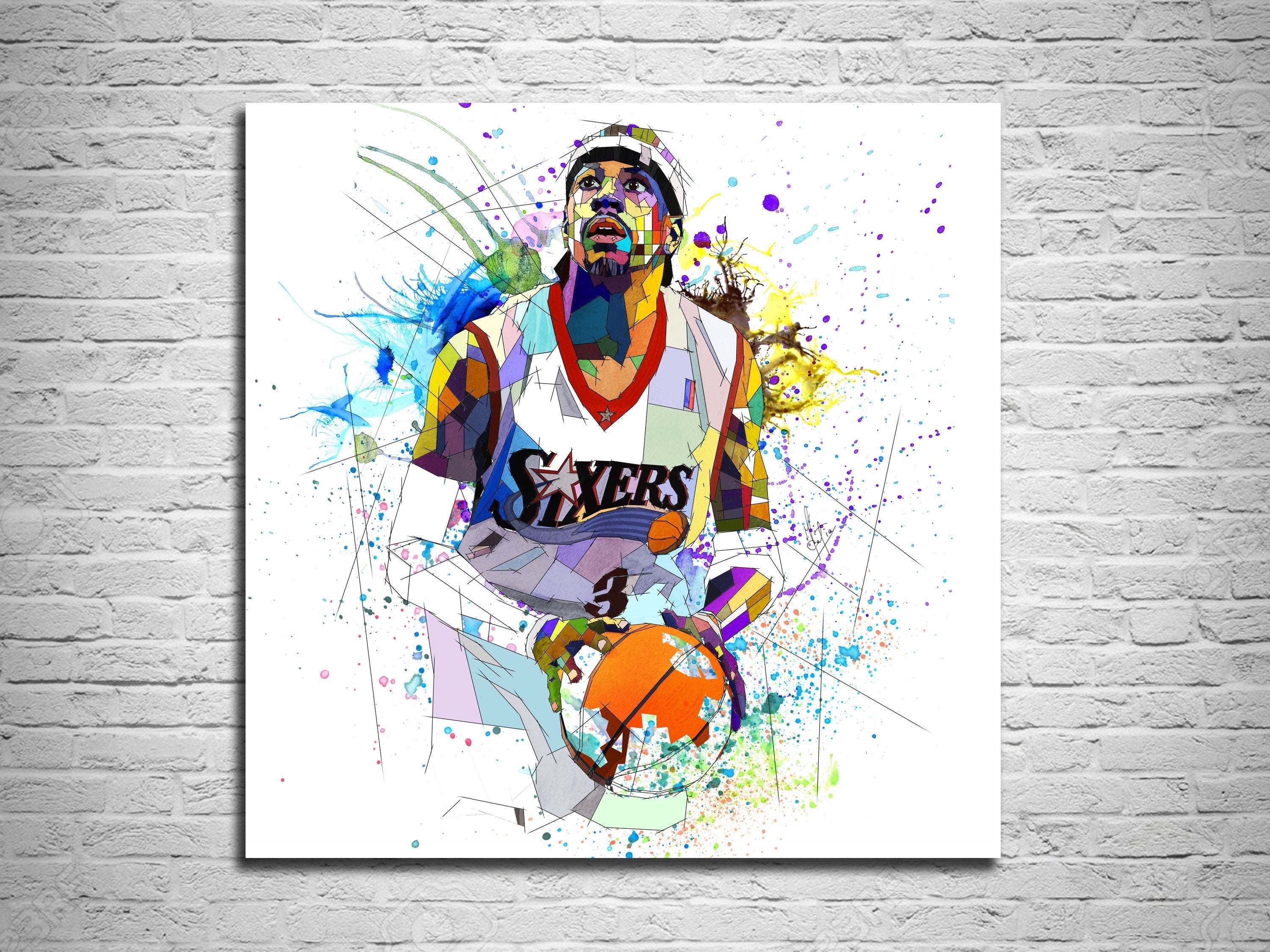 Wall Decor Master Allen Iverson VS Kobe Art Cloth Basketball Poster Print  Room Decoration 20x30Inch