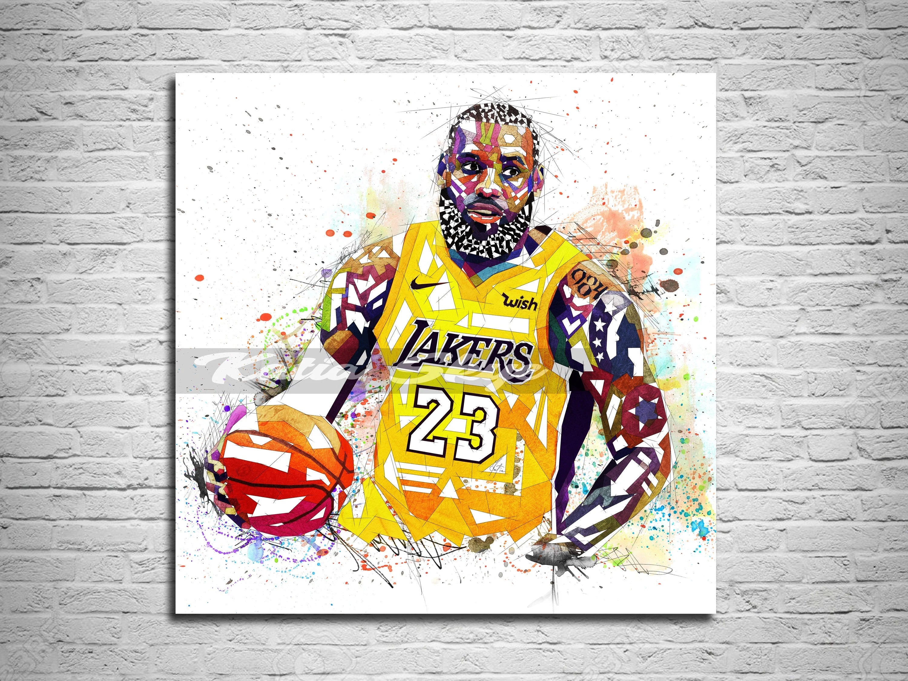Abstract Canvas Wall Art Lebron James Poster Basketball Wall Art Sports Poster // NBA-LJ03