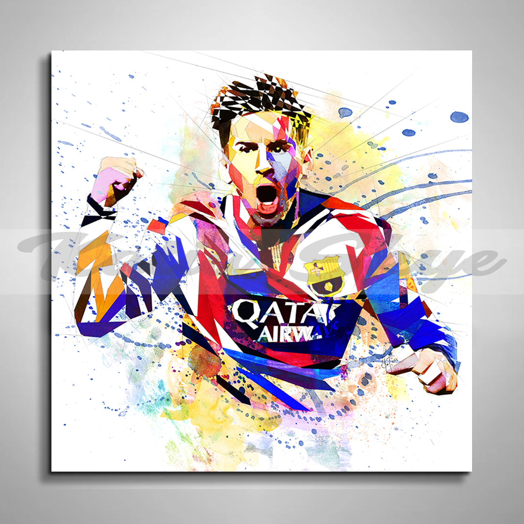 Abstract Canvas Soccer Wall Art Inspired by Lionel Messi // SOC-LM01