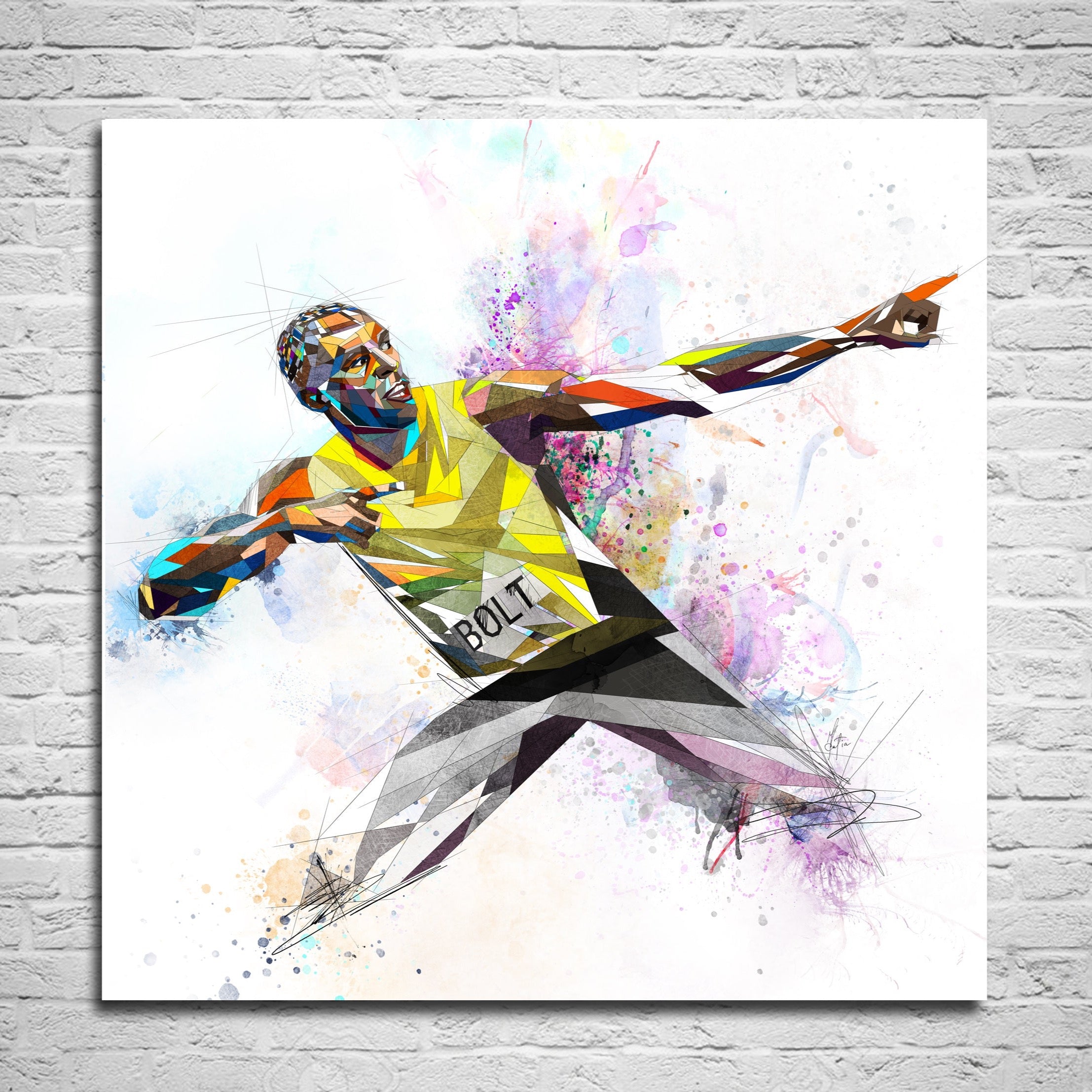 Usain Bolt Canvas Wall Art Olympics Runner Canvas Print // OLY-UB01