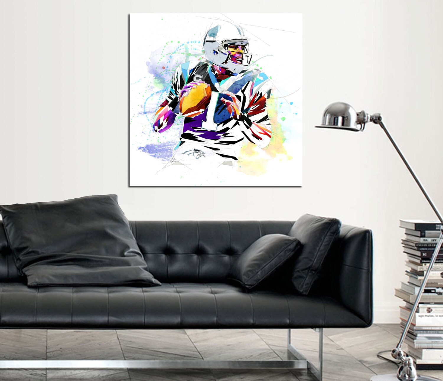 CANVAS PRINT Cam Newton Football Art, Carolina Panthers Football Player Poster, deals Sports Illustration Print, Contemporary Drawing NFL-CN01