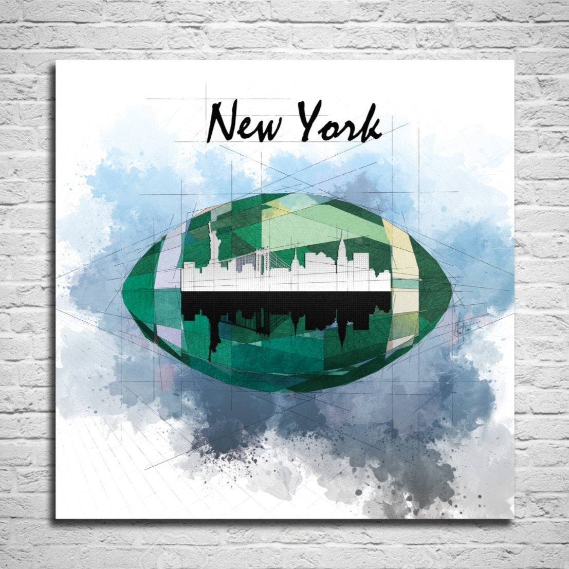 york skyline jets football sports wall art - katiaskye
