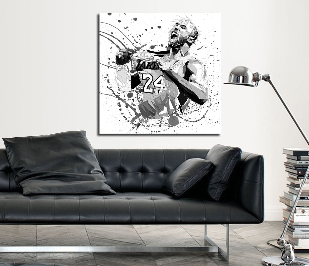 Kobe Bryant Cartoon Effect Canvas Poster Wall Art Print Home Decor Fra –  Fenin