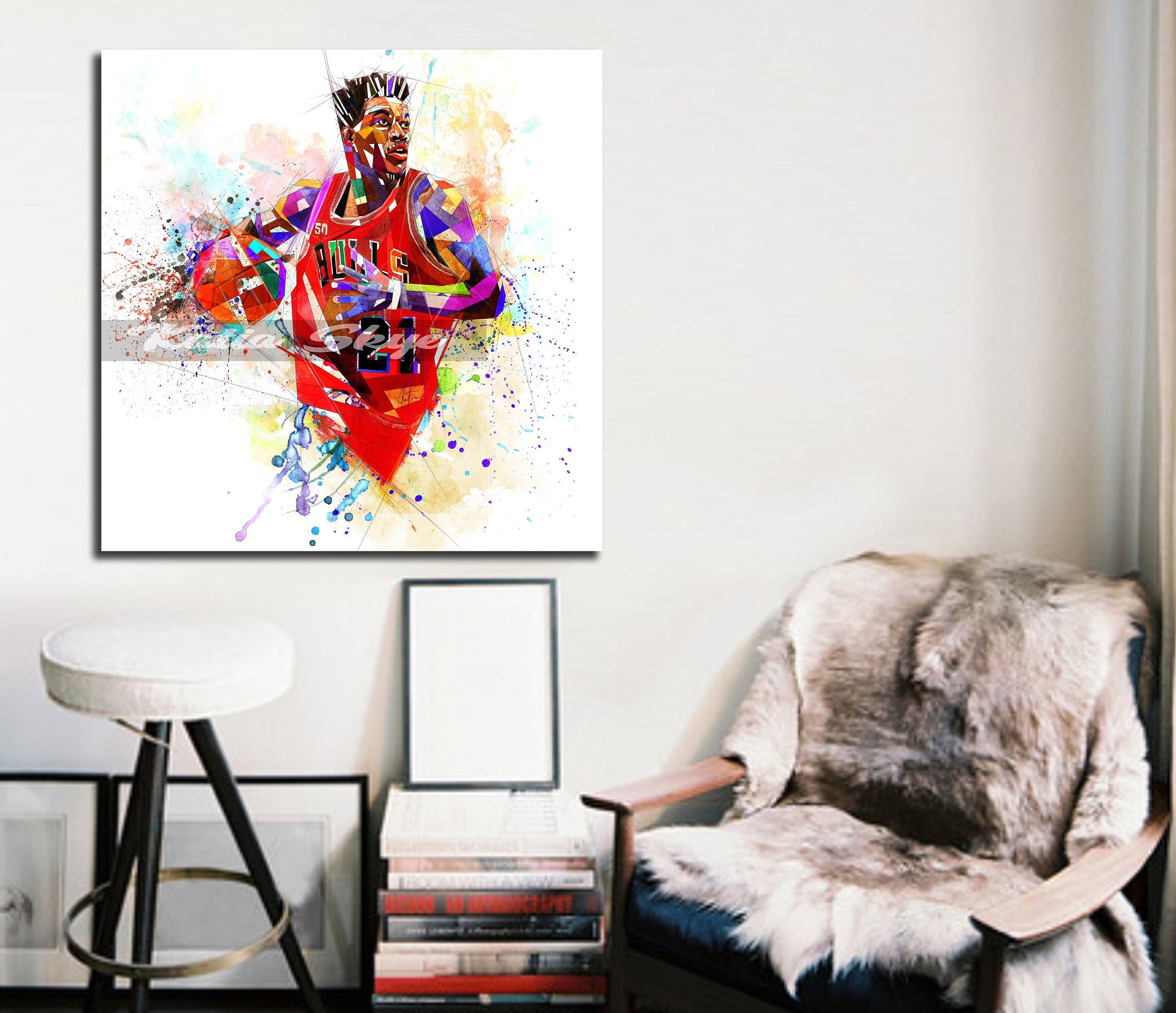 CANVAS PRINT Jimmy Butler Art, offers Man Cave Decor, Basketball gift, Color Contemporary Abstract Modern Art yt NBA-JB01